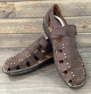 Alegria Cage Sandal Mens EU 47 Martinique Cafe Nubuck Leather US 13 Fisherman